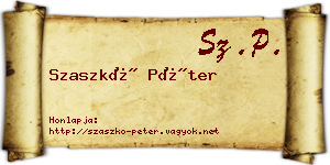 Szaszkó Péter névjegykártya