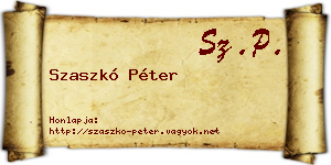 Szaszkó Péter névjegykártya
